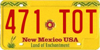 NM license plate 471TOT