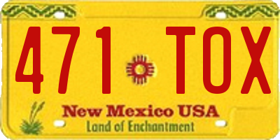 NM license plate 471TOX