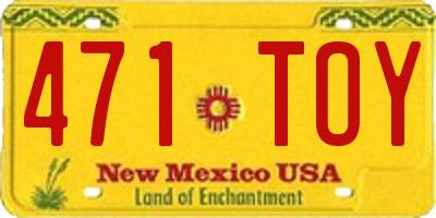 NM license plate 471TOY