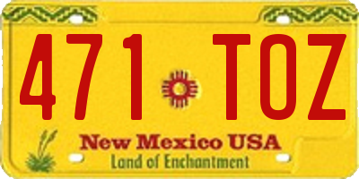 NM license plate 471TOZ