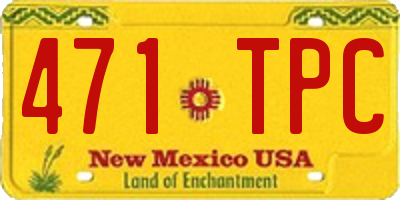 NM license plate 471TPC