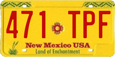 NM license plate 471TPF