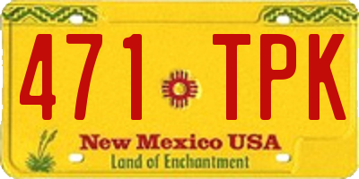 NM license plate 471TPK