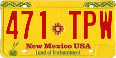 NM license plate 471TPW