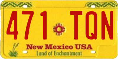 NM license plate 471TQN