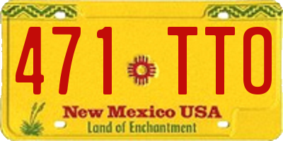 NM license plate 471TTO