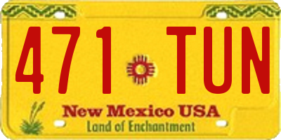 NM license plate 471TUN