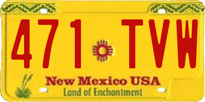 NM license plate 471TVW
