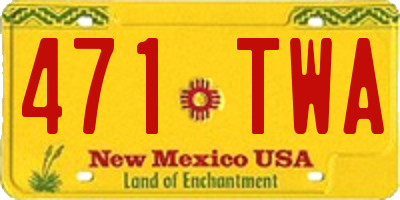 NM license plate 471TWA