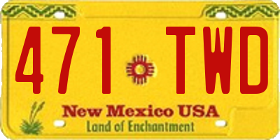 NM license plate 471TWD
