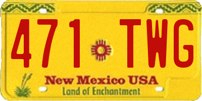 NM license plate 471TWG