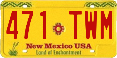 NM license plate 471TWM