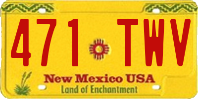 NM license plate 471TWV
