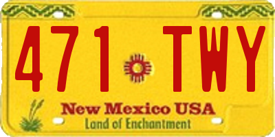 NM license plate 471TWY
