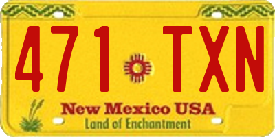 NM license plate 471TXN