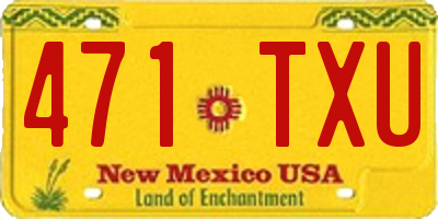 NM license plate 471TXU