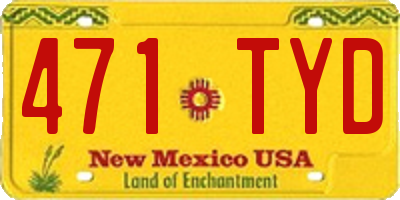 NM license plate 471TYD
