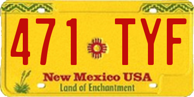 NM license plate 471TYF