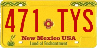 NM license plate 471TYS