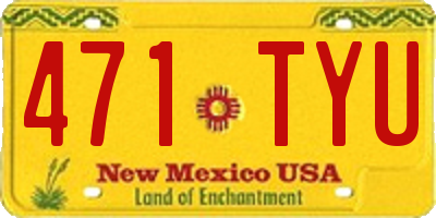 NM license plate 471TYU