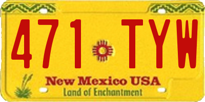 NM license plate 471TYW