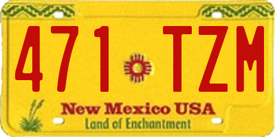 NM license plate 471TZM