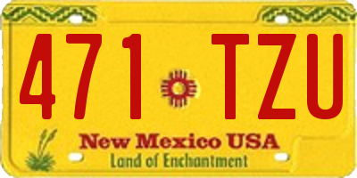 NM license plate 471TZU