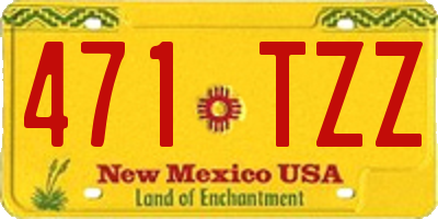 NM license plate 471TZZ