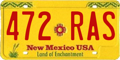 NM license plate 472RAS