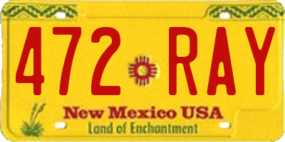 NM license plate 472RAY
