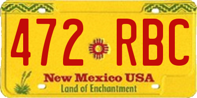 NM license plate 472RBC
