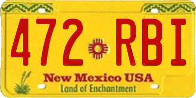 NM license plate 472RBI