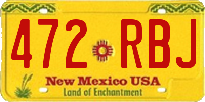 NM license plate 472RBJ