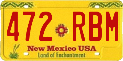 NM license plate 472RBM