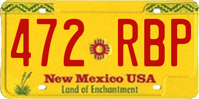 NM license plate 472RBP