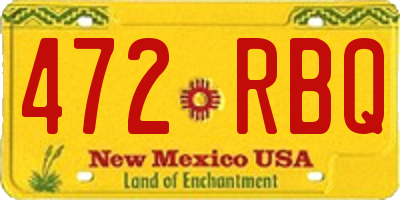 NM license plate 472RBQ