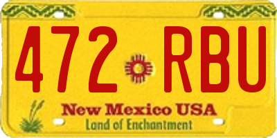 NM license plate 472RBU
