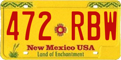 NM license plate 472RBW