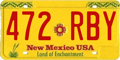 NM license plate 472RBY