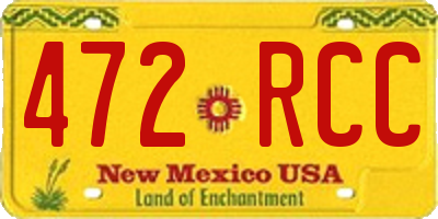 NM license plate 472RCC
