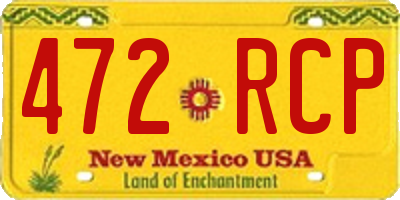 NM license plate 472RCP