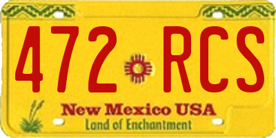 NM license plate 472RCS