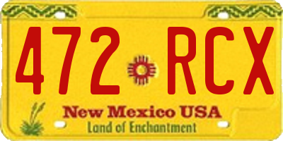NM license plate 472RCX