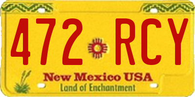 NM license plate 472RCY