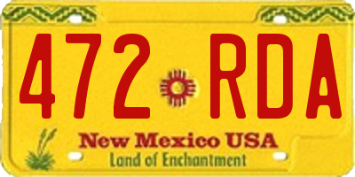 NM license plate 472RDA