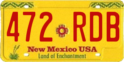 NM license plate 472RDB