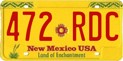 NM license plate 472RDC