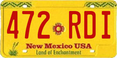 NM license plate 472RDI