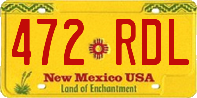 NM license plate 472RDL
