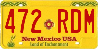 NM license plate 472RDM